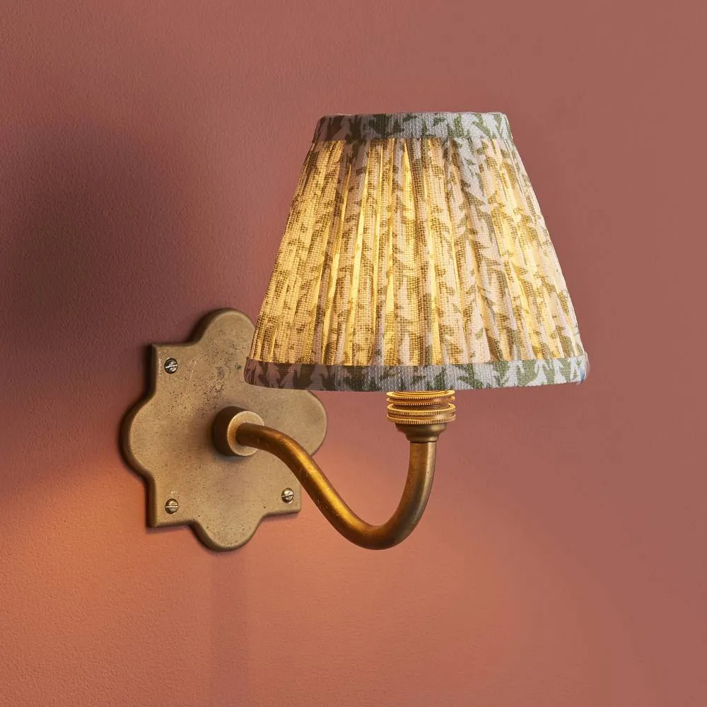 Netlighting Anvil Curve & Leaf 16cm Wall Lamp Antique Brass Herb Garden Green in Gold 5