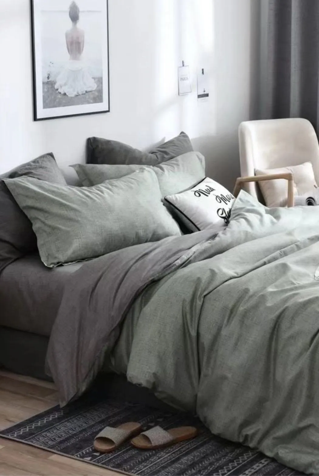 Ezysleep Reversible Grey Printed Duvet Set