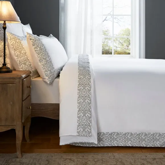 Dorma Elmley Embroidered 100% Cotton Sateen Duvet Cover & Pillowcase Set 5