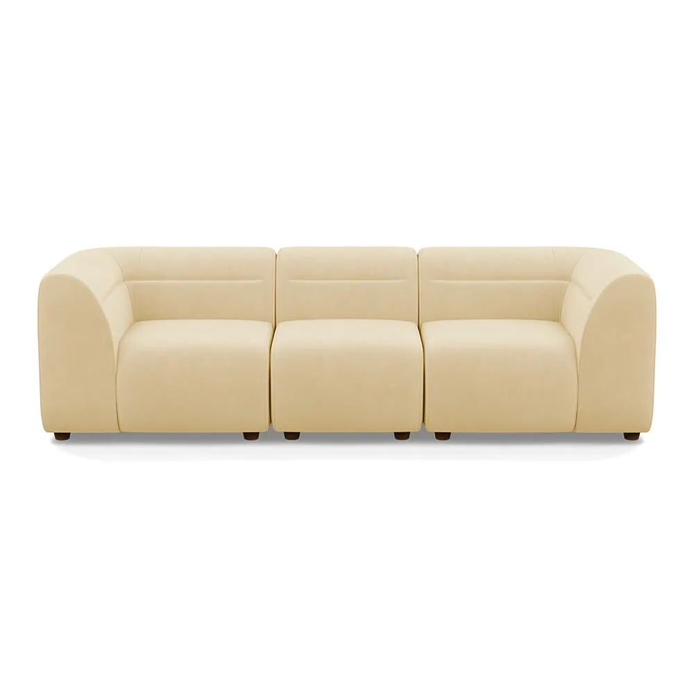 Heal's Lilli 3 Seater Sofa Smart Luxe Velvet Biscuit Natural Beech Feet 1