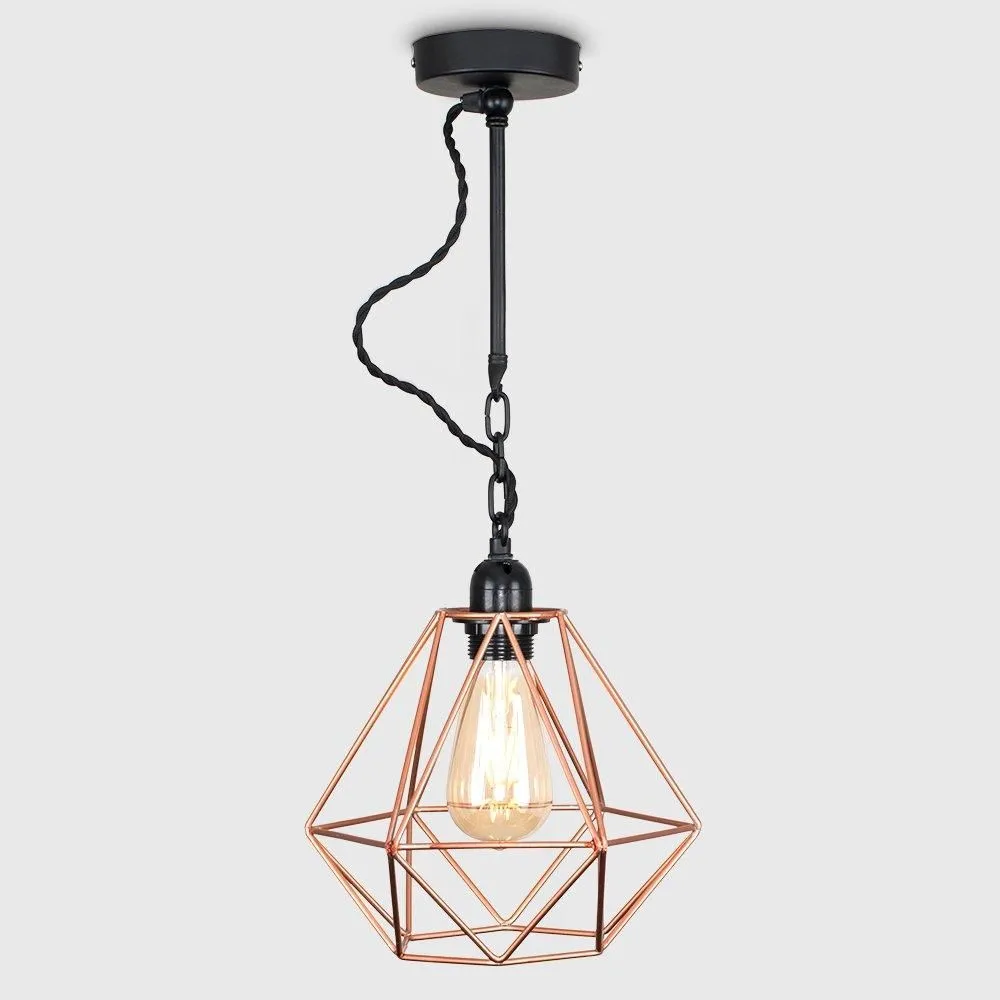 ValueLights Huber Industrial Black Ceiling Light Pendant 3