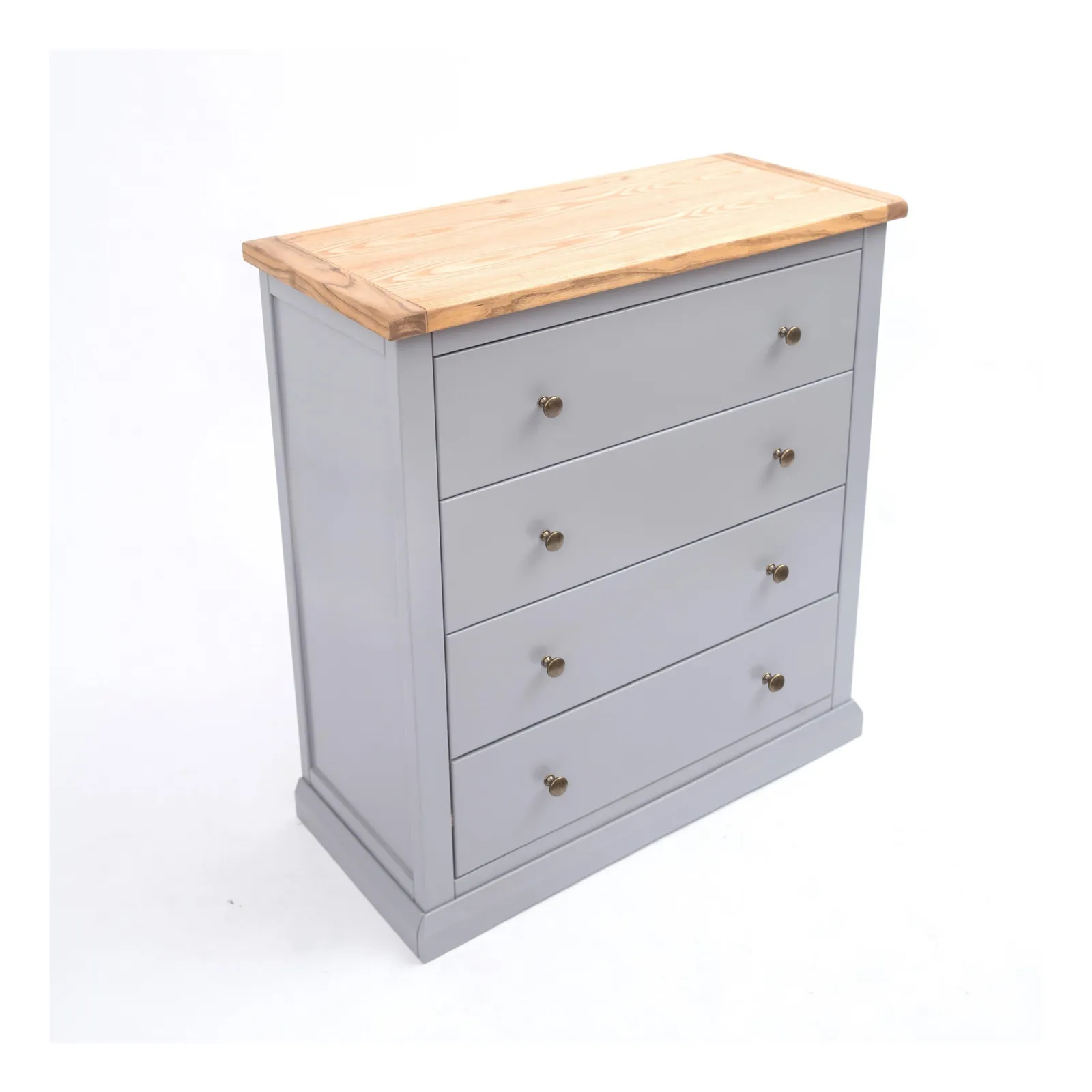 Cabinet Bits Rocca 4 Drawer Chest of Drawers Brass Knob in Grey 3