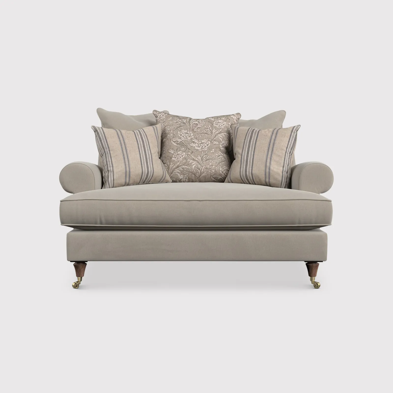 English Heritage Finch Cuddler Pillow Back, Brown Fabric | Barker & Stonehouse 1