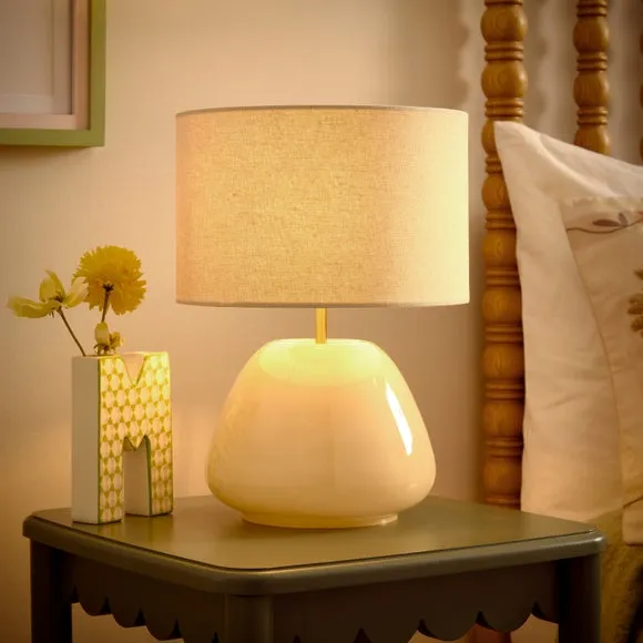 Pebble Milky Glass Table Lamp 2