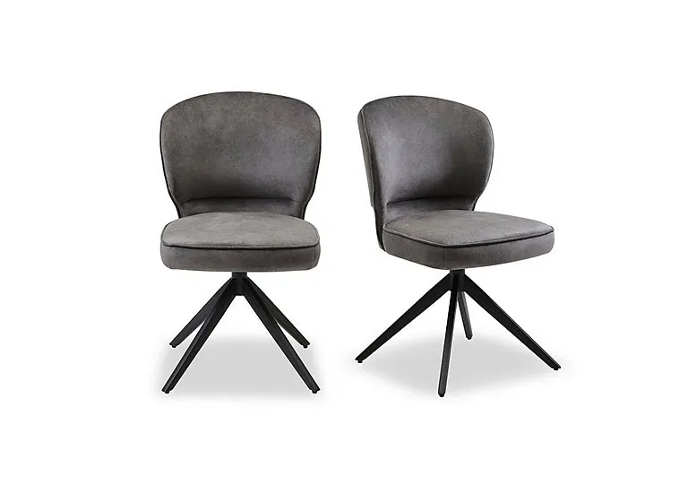 Imperium Pair of Fabric Swivel Dining Chairs
