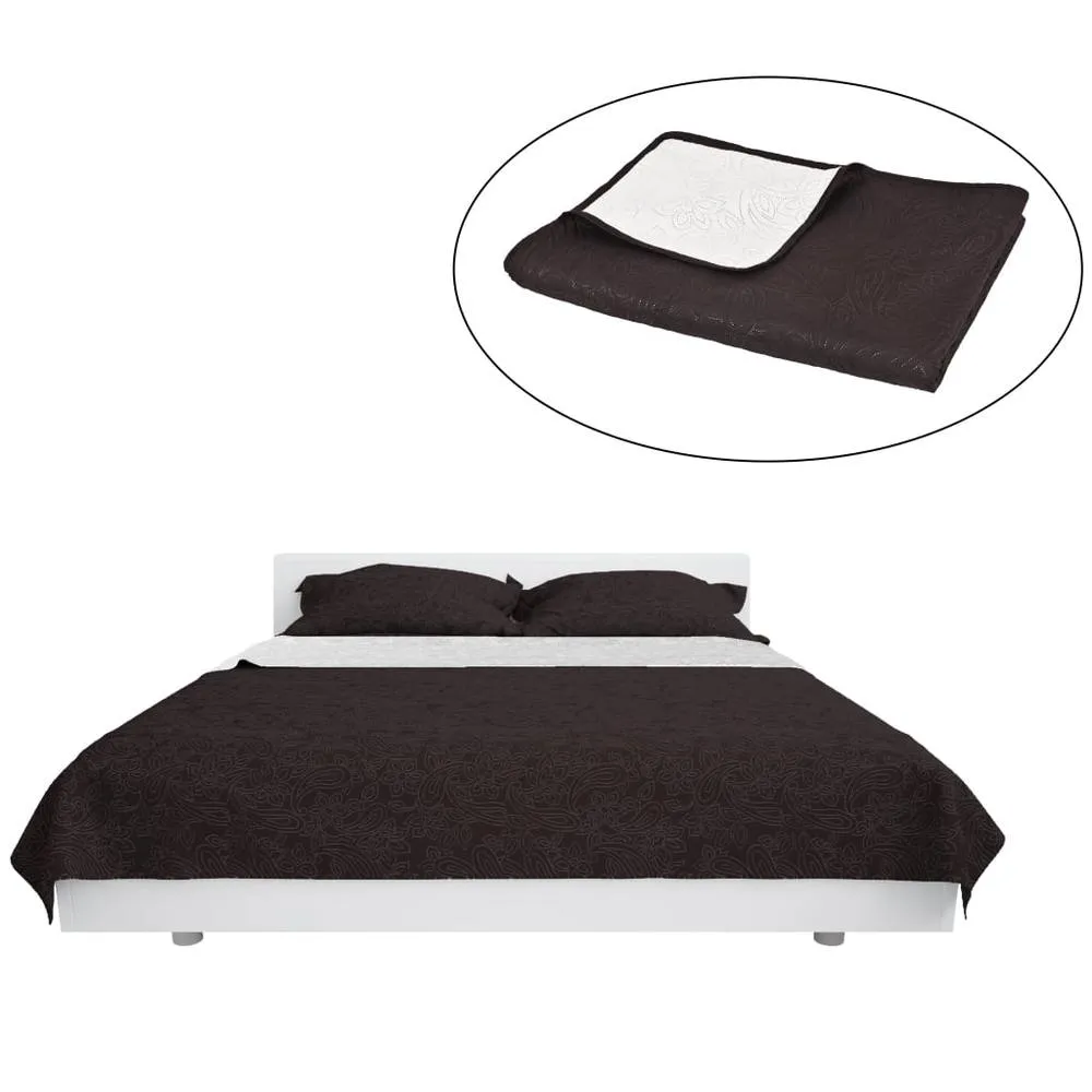 Berkfield Home Double-sided Quilted Bedspread 170x210 cm Cream & Brown