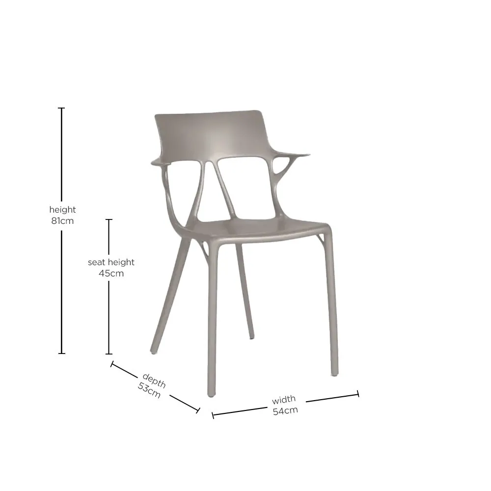 Kartell Ai Dining Chair, Silver Plastic | Barker & Stonehouse 5
