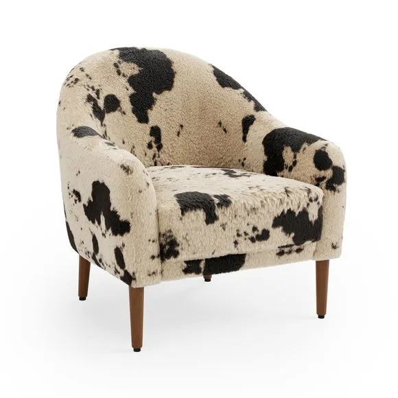 Kaspar Faux Cow Fur Tub Chair 6