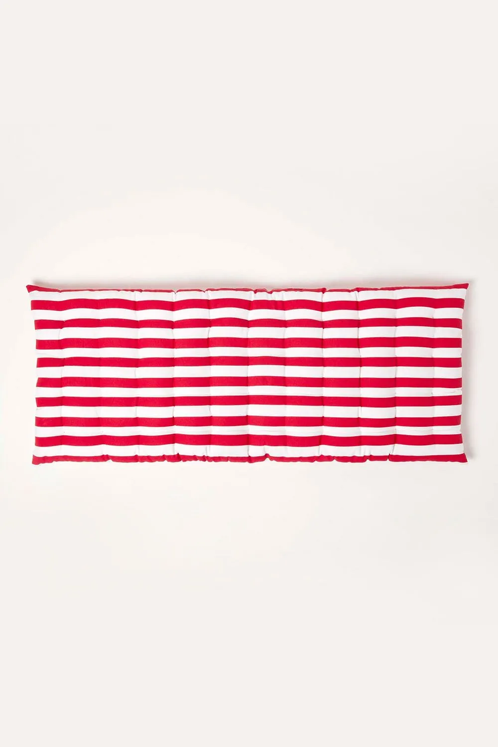 Homescapes Garden Bench Cushion Luxury 2 Seater Cotton Red Striped Indoor Outdoor Pad 3