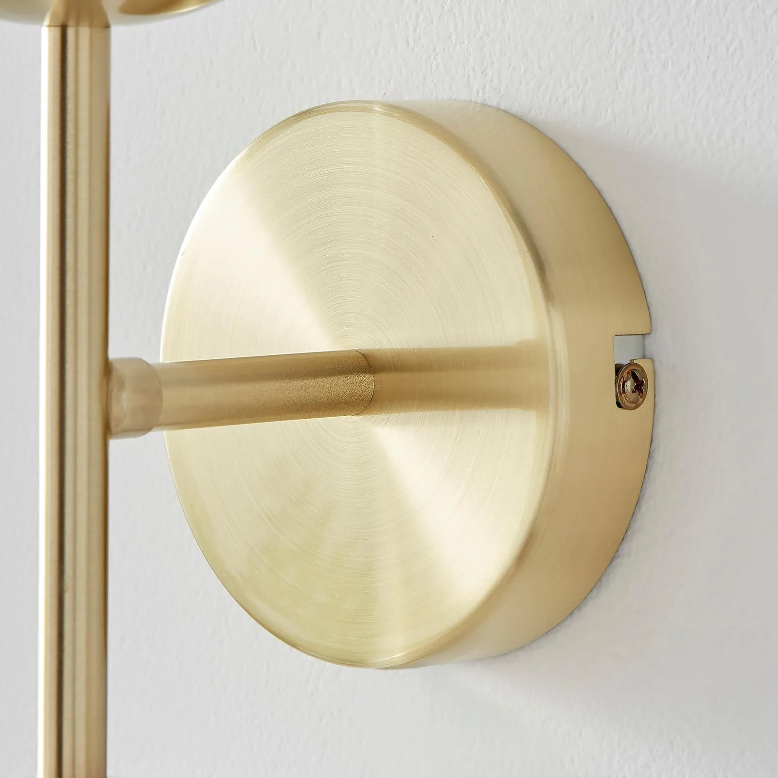 FurnitureboxUK Martha Brushed Brass Art Deco Wall Light With Opal Glass Globe Shades in Gold 4