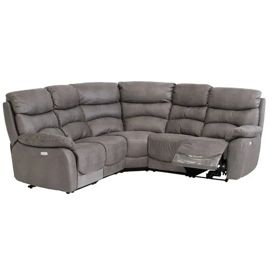 Layla Fabric Upholstered Corner Group Sofa Set In Grey