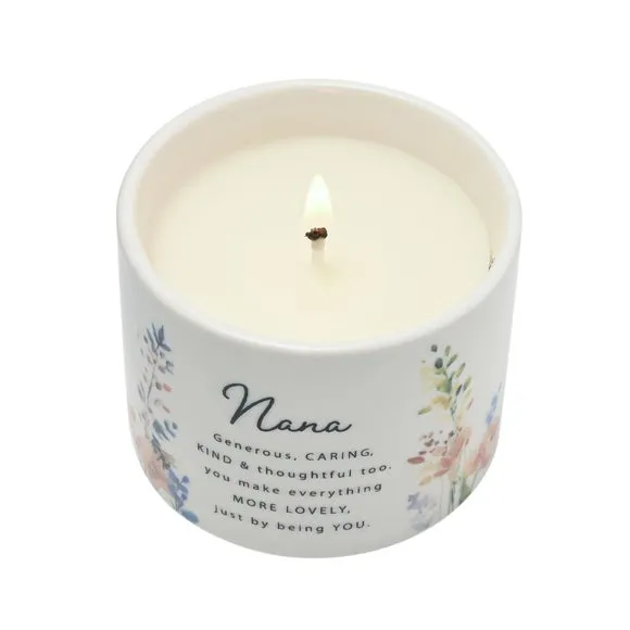 The Cottage Garden Peach Floral Ceramic Candle 4
