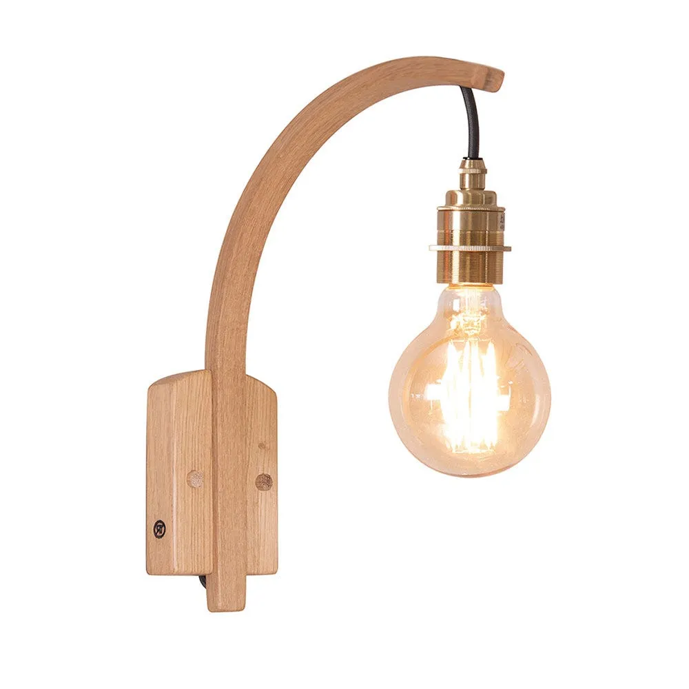 Tom Raffield Hanter Wall Light Oak (Plug and Switch) 2