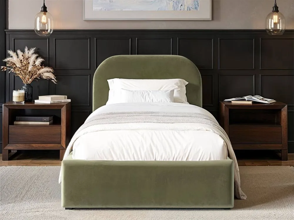 Flair Alba Single Ottoman Bed in Green 2