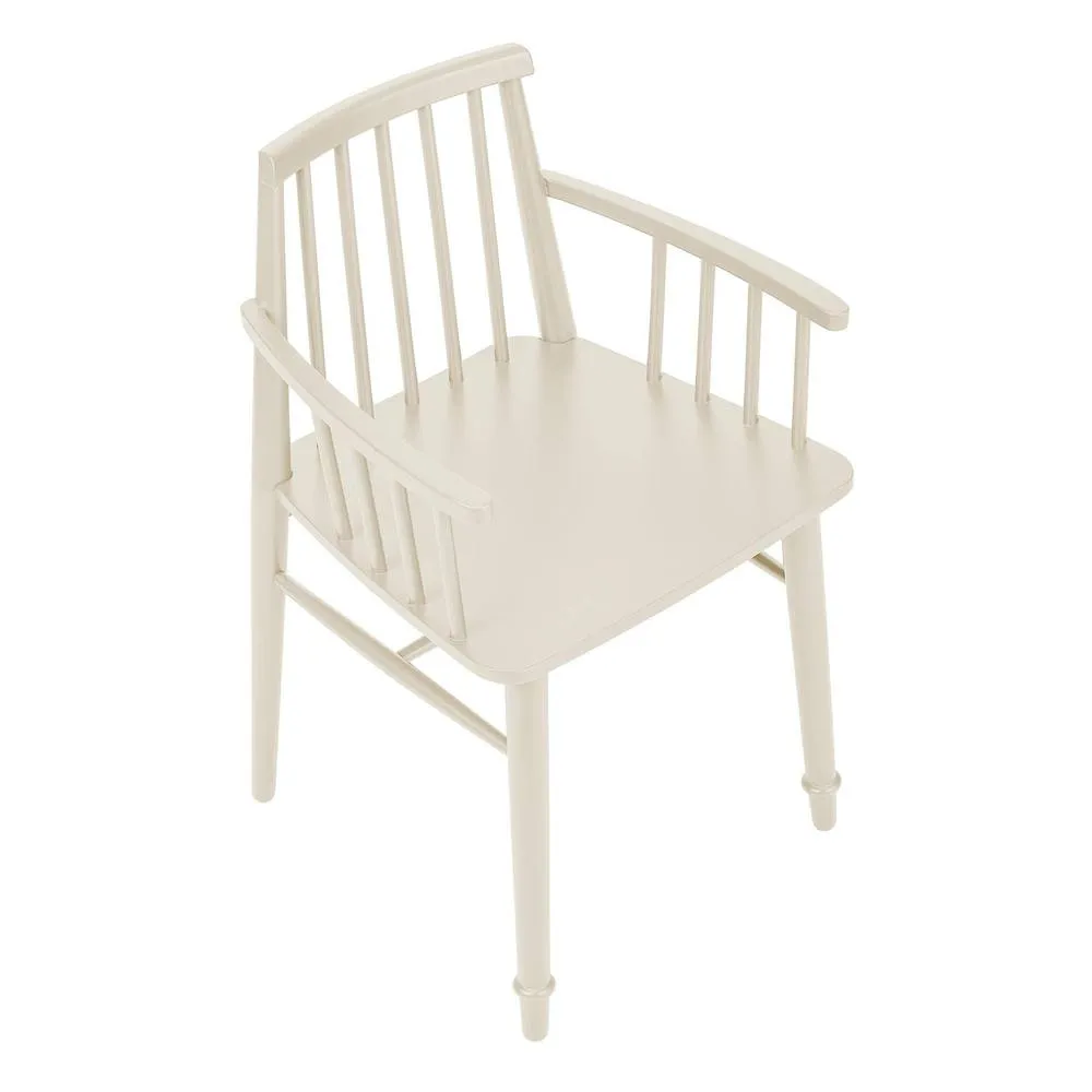 Statement Furniture Queensbury Wooden Dining Armchair with Slatted Back in Cream 5