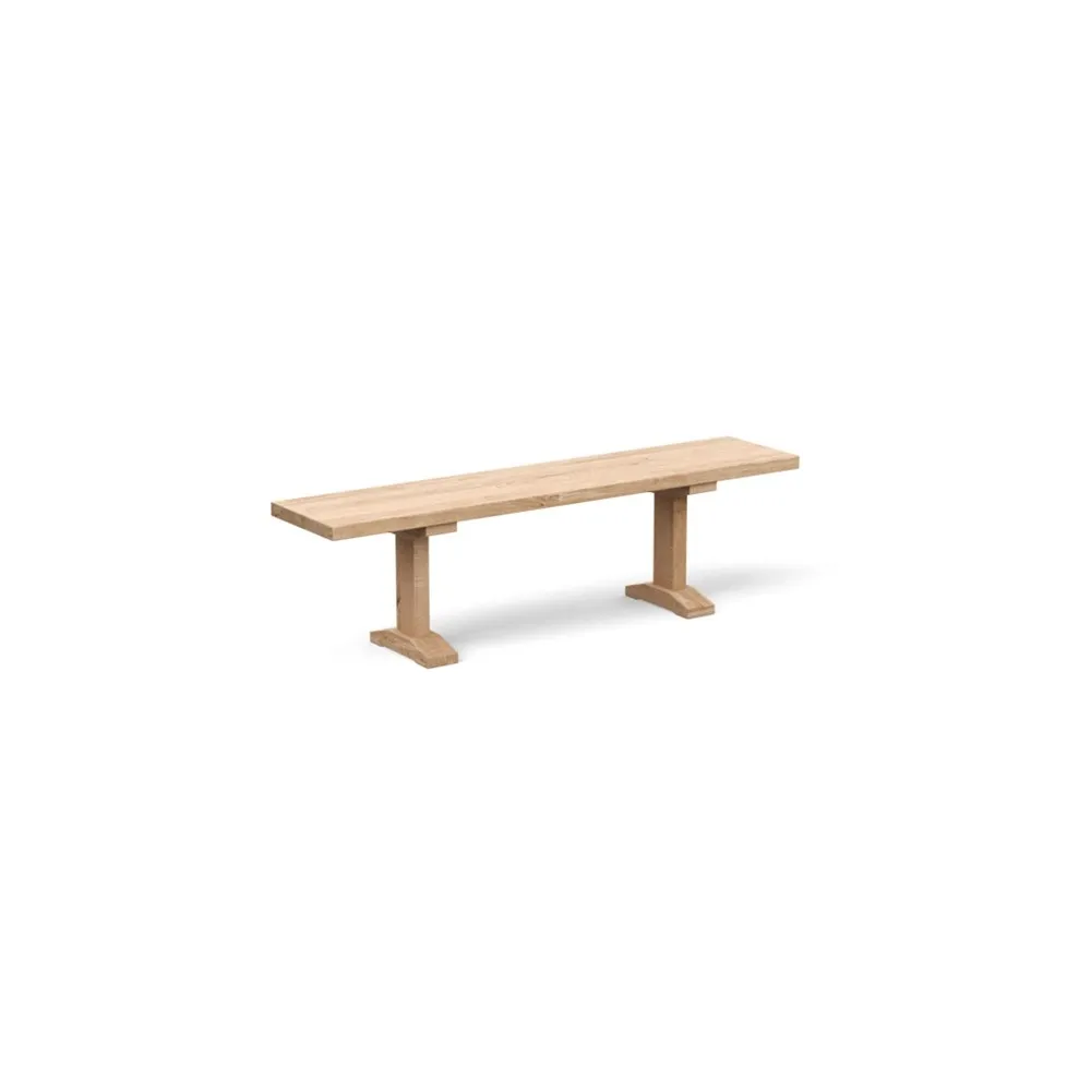 Heal's Lisbon Bench 240x35cm White Oak Straight Edge Filled