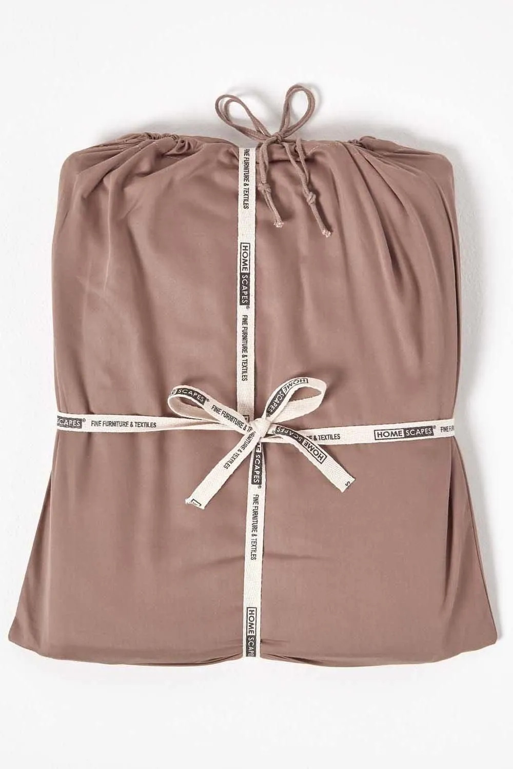 Homescapes Sateen Cotton Flat Sheet 400 TC in Brown 5