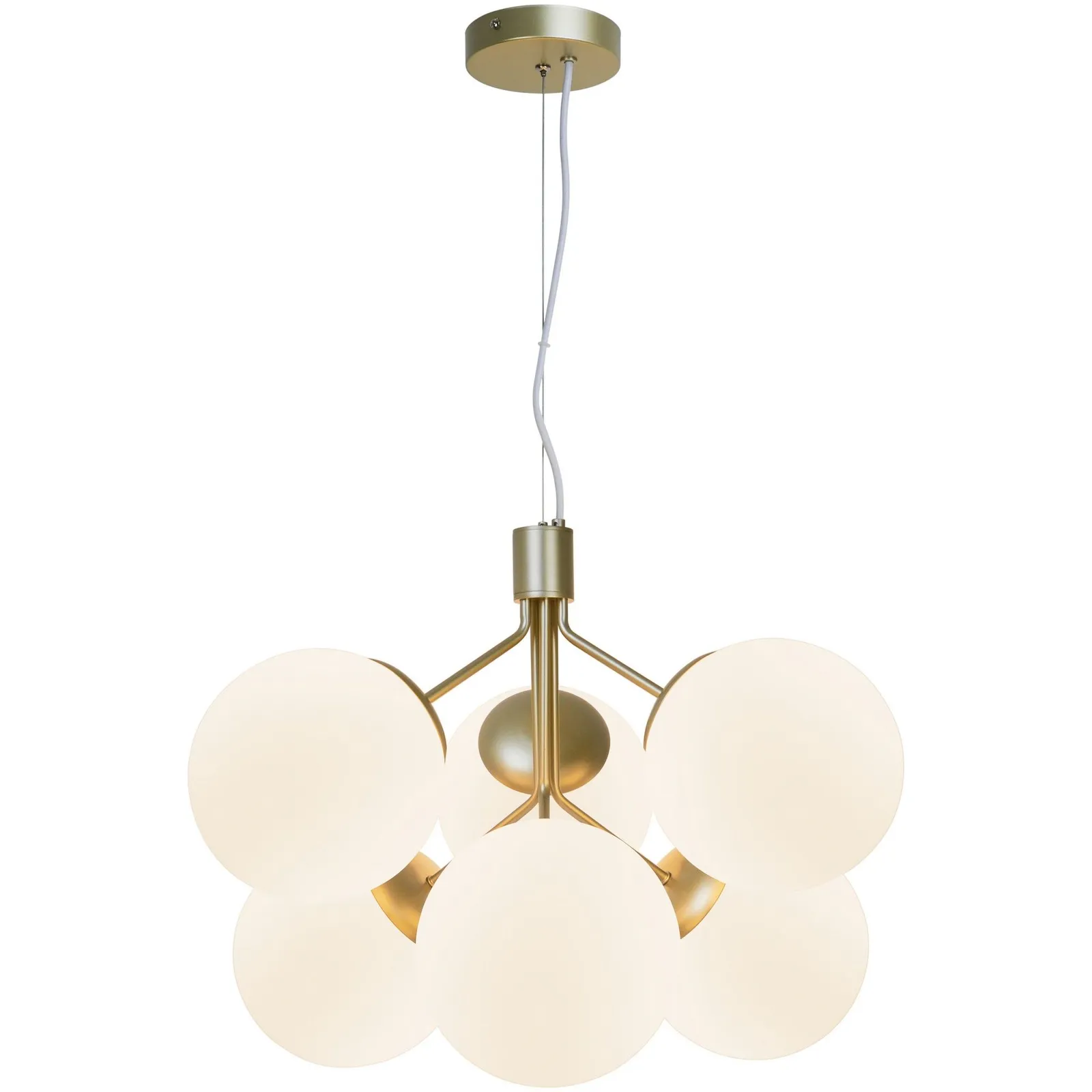 Nordlux Ivona Pendant Light Brass Glass Dining Room E27 Mains in Gold