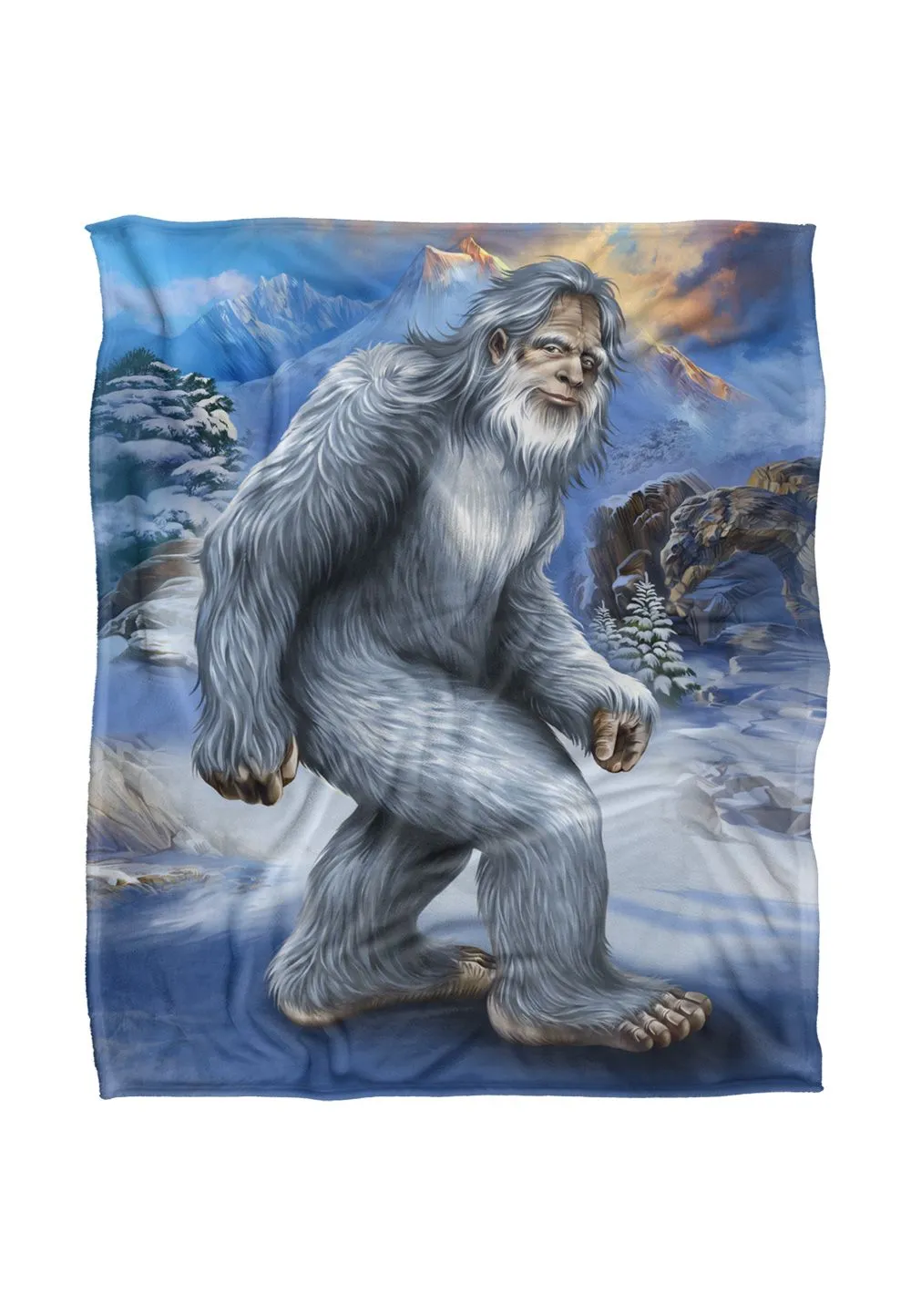 JQ Licensing En Yeti Abominable Snowman Silky Touch Super Soft Throw Blanket 152 X 127 cm in White