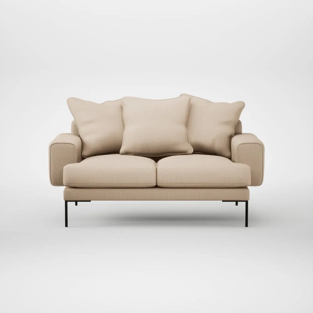 Heal's Torrington 2 Seater Sofa Smart Cotton Linen Rice Black Feet 2