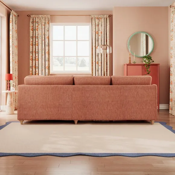 Hattie Slub Faux Linen Corner Sofa 3