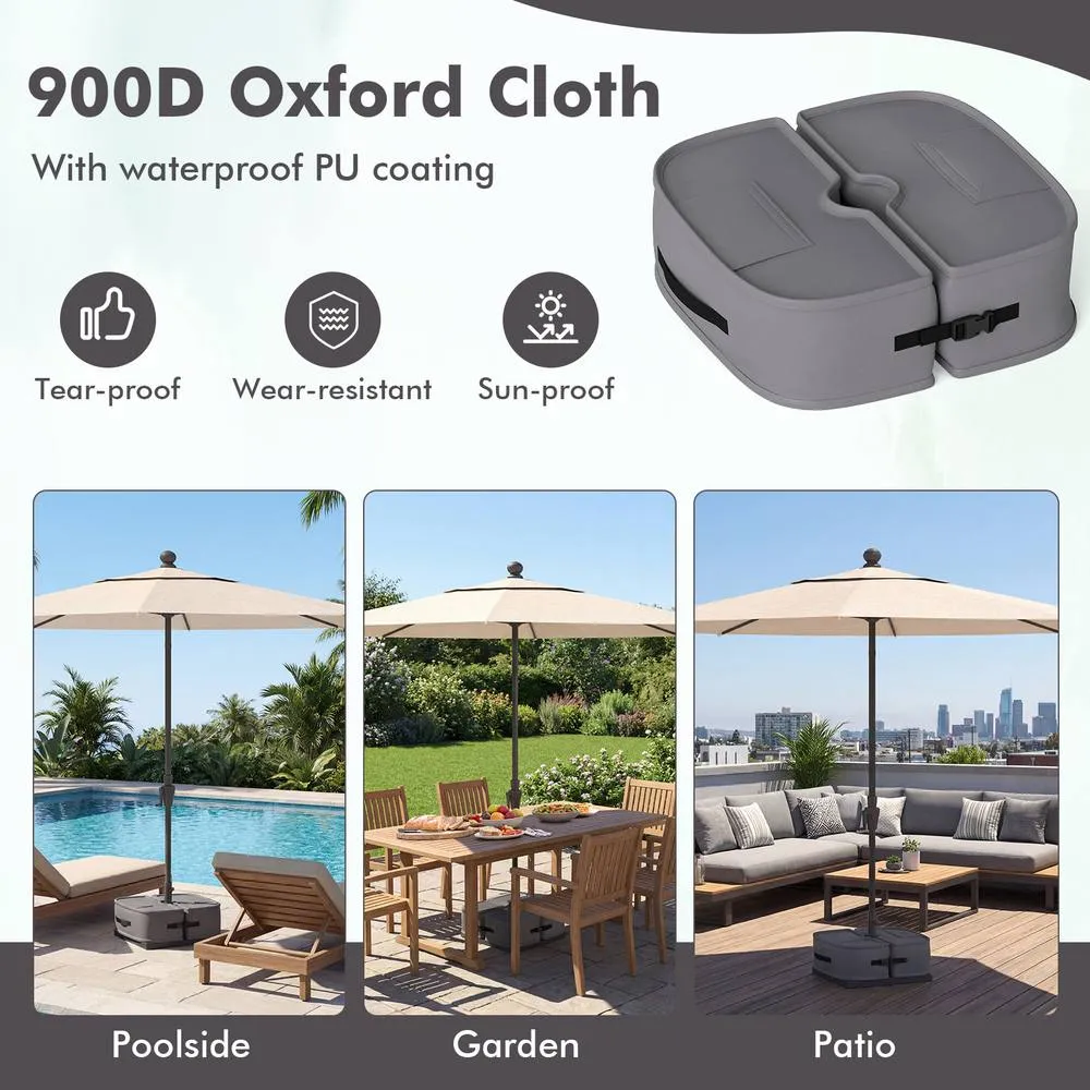 Costway 2-Pack Umbrella Base Weight Sandbags Fillable Umbrella Stand Weights in Grey 6