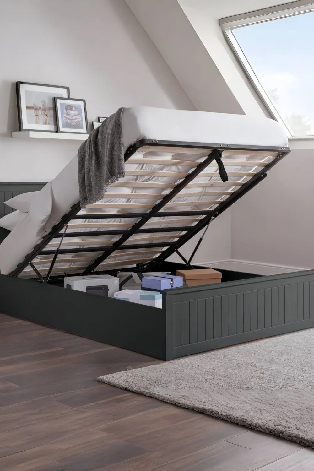 Julian Bowen Maine Ottoman Storage Bed in Dark Grey 2