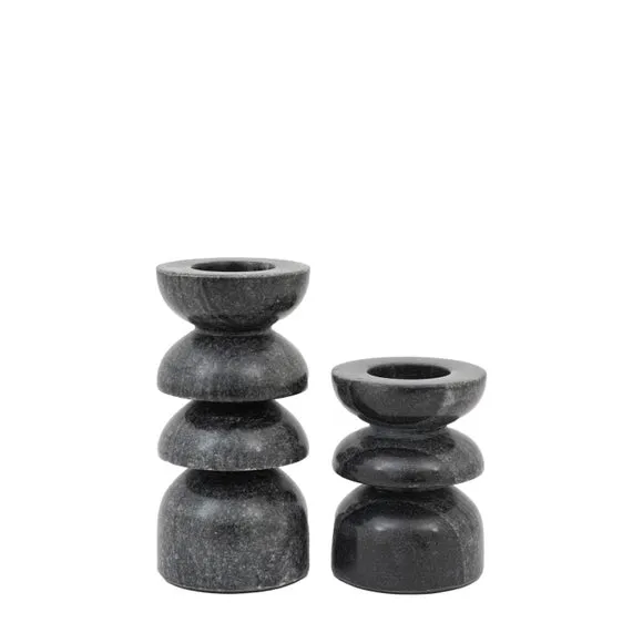 Set of 2 Azuaga Marble Candlestick Holders 5