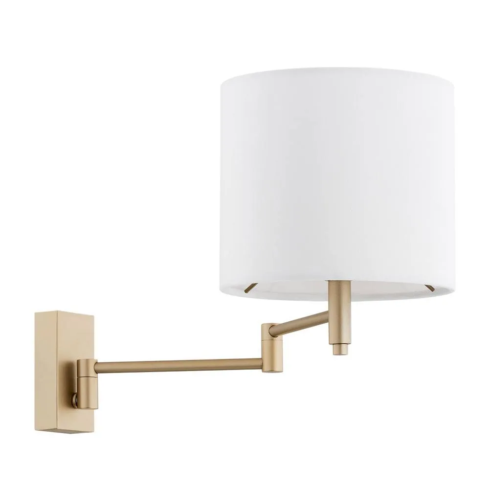 Netlighting Dolce Adjustable Arm Wall Lamp With Shade White Gold 2