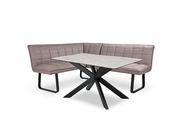 Luno Fixed Dining Table and Left Hand Facing Corner Bench