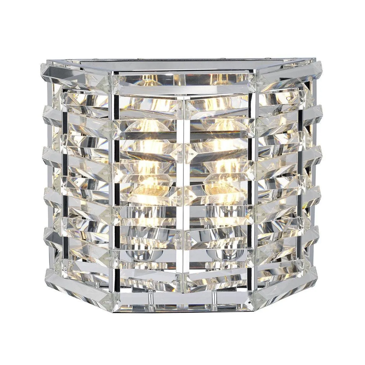 Netlighting Shoal 2 Light Wall Light Polished Nickel E27 in Grey