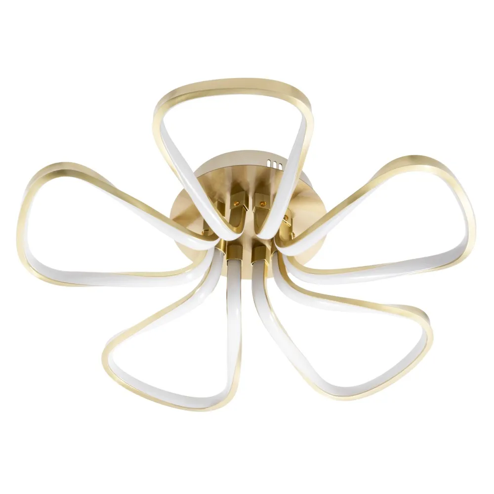 Alvar Petals LED Flush Ceiling Light, Satin Brass 1