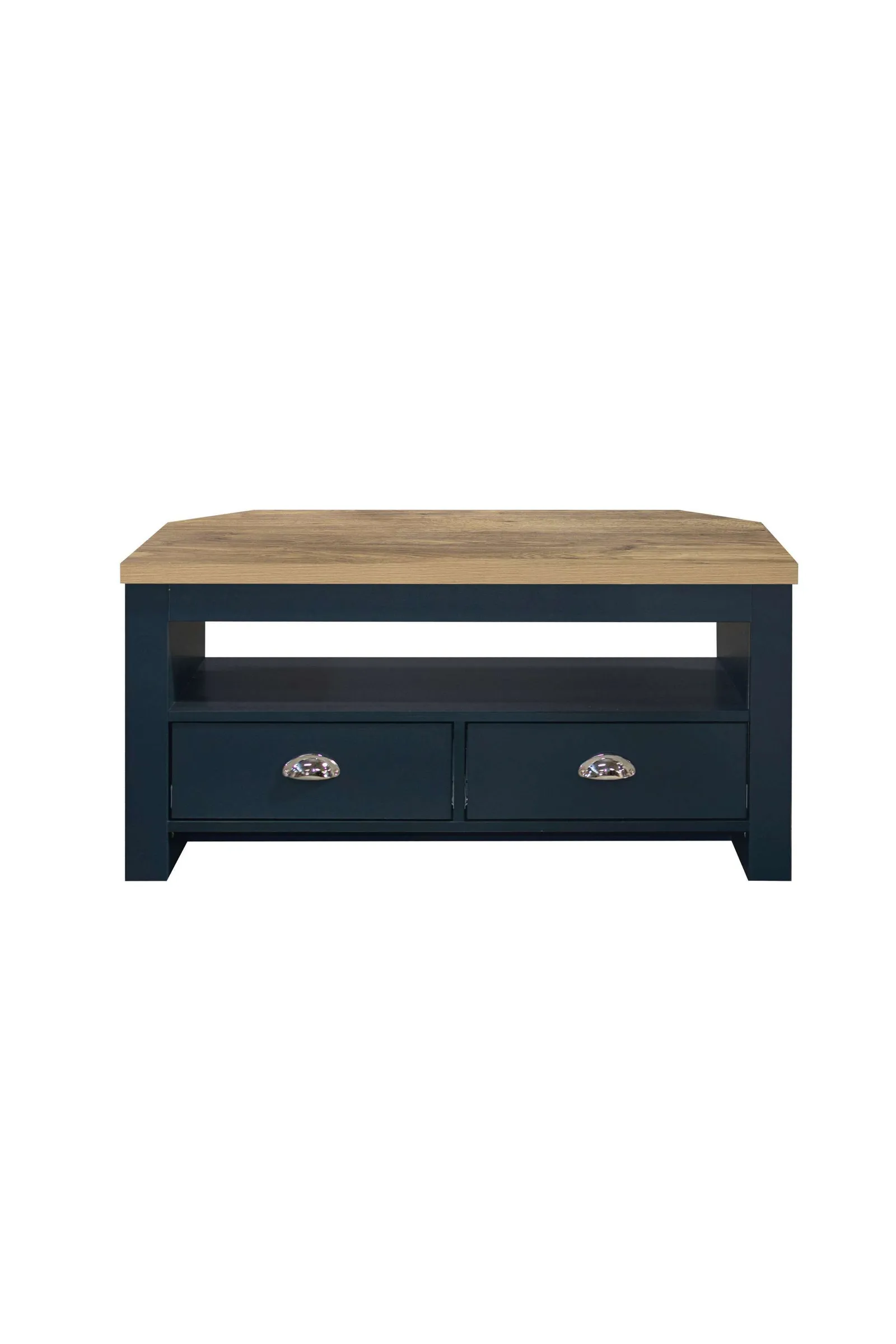 Birlea Corner TV Unit Cream Highgate Entertainment & Oak Farmhouse Shabby Chic in Blue 5