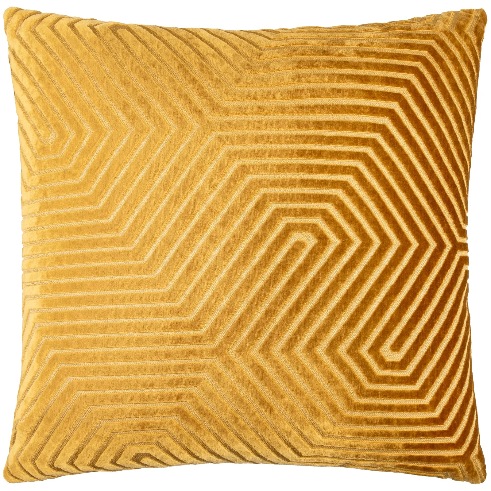 Paoletti Evoke Cut Velvet Cushion Gold, Gold 2