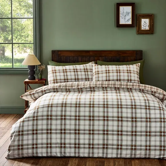 Catherine Lansfield Kelso Check Polycotton Duvet Cover & Pillowcase Set 1