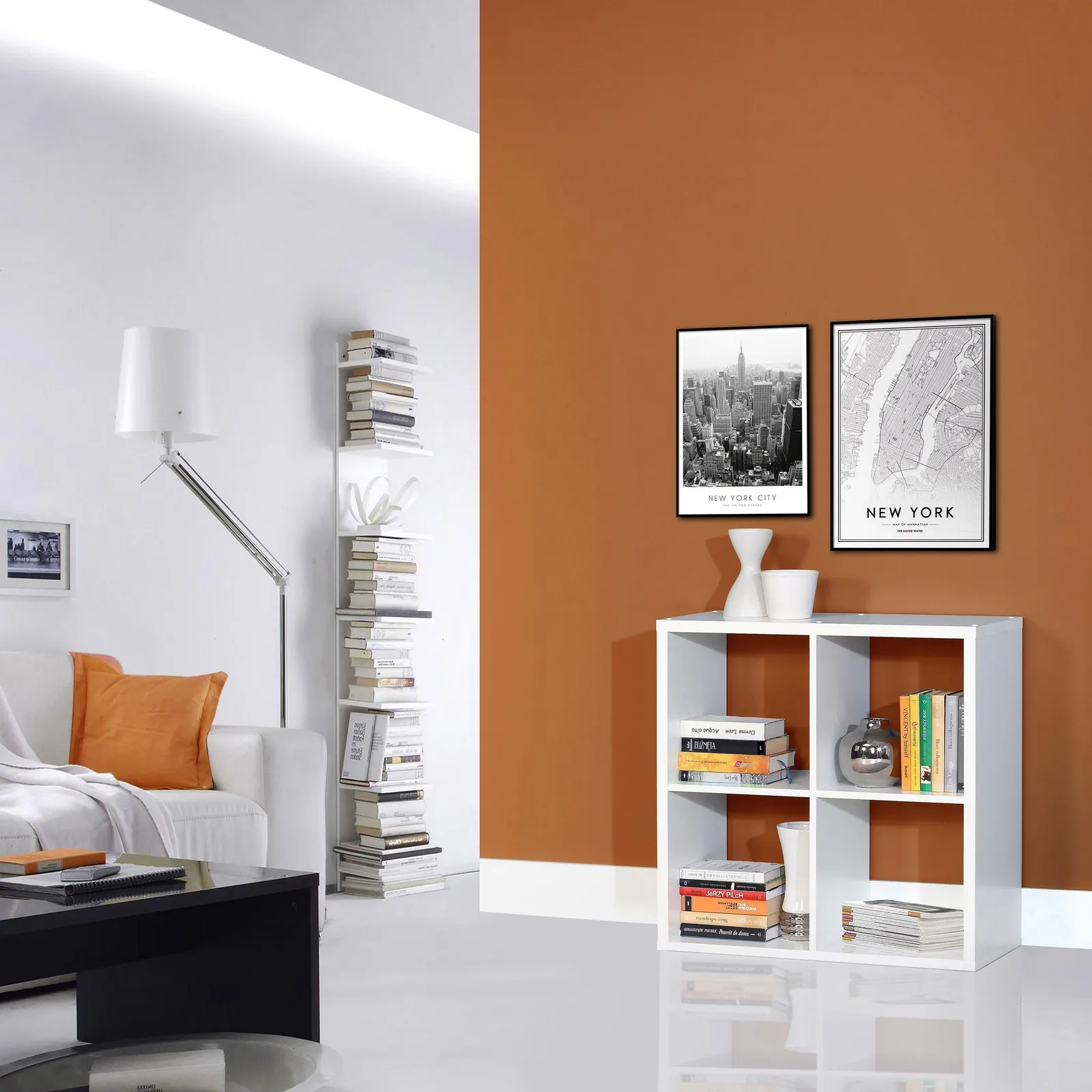 Furniture To Go Mauro 2x2 Storage Unit in White 4