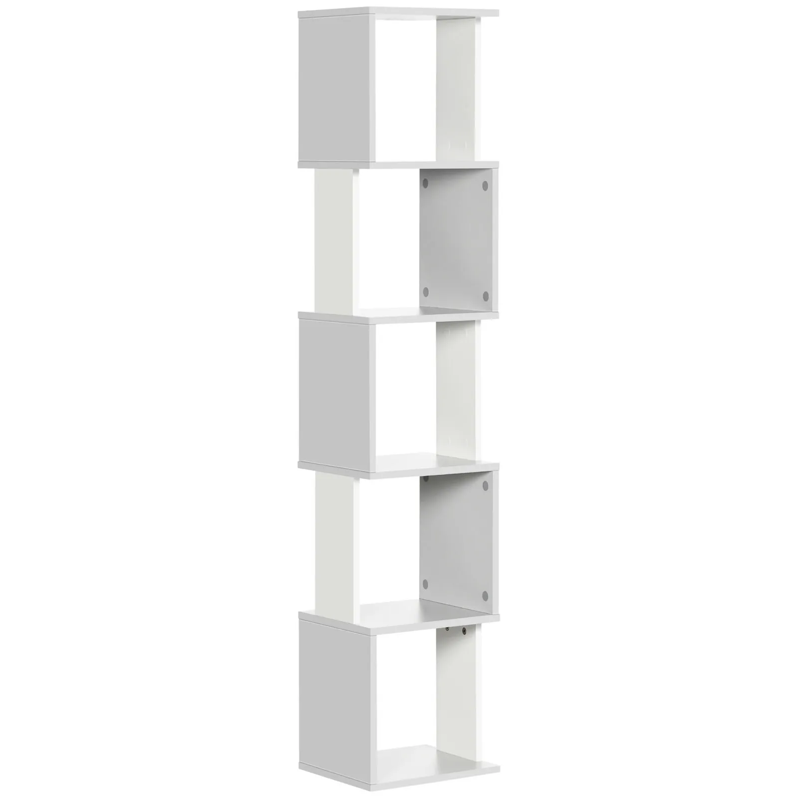 HOMCOM 5-Tier Bookshelf Freestanding Bookcase Storage Shelves Study in Light Grey 2