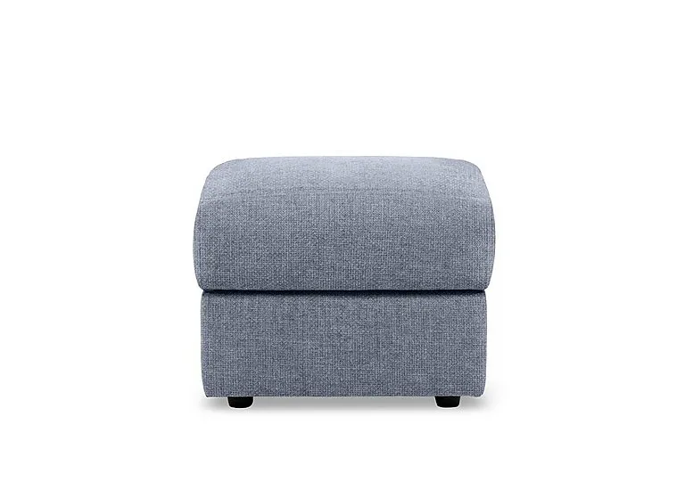 Bella Square Fabric Storage Footstool - Baby Blue