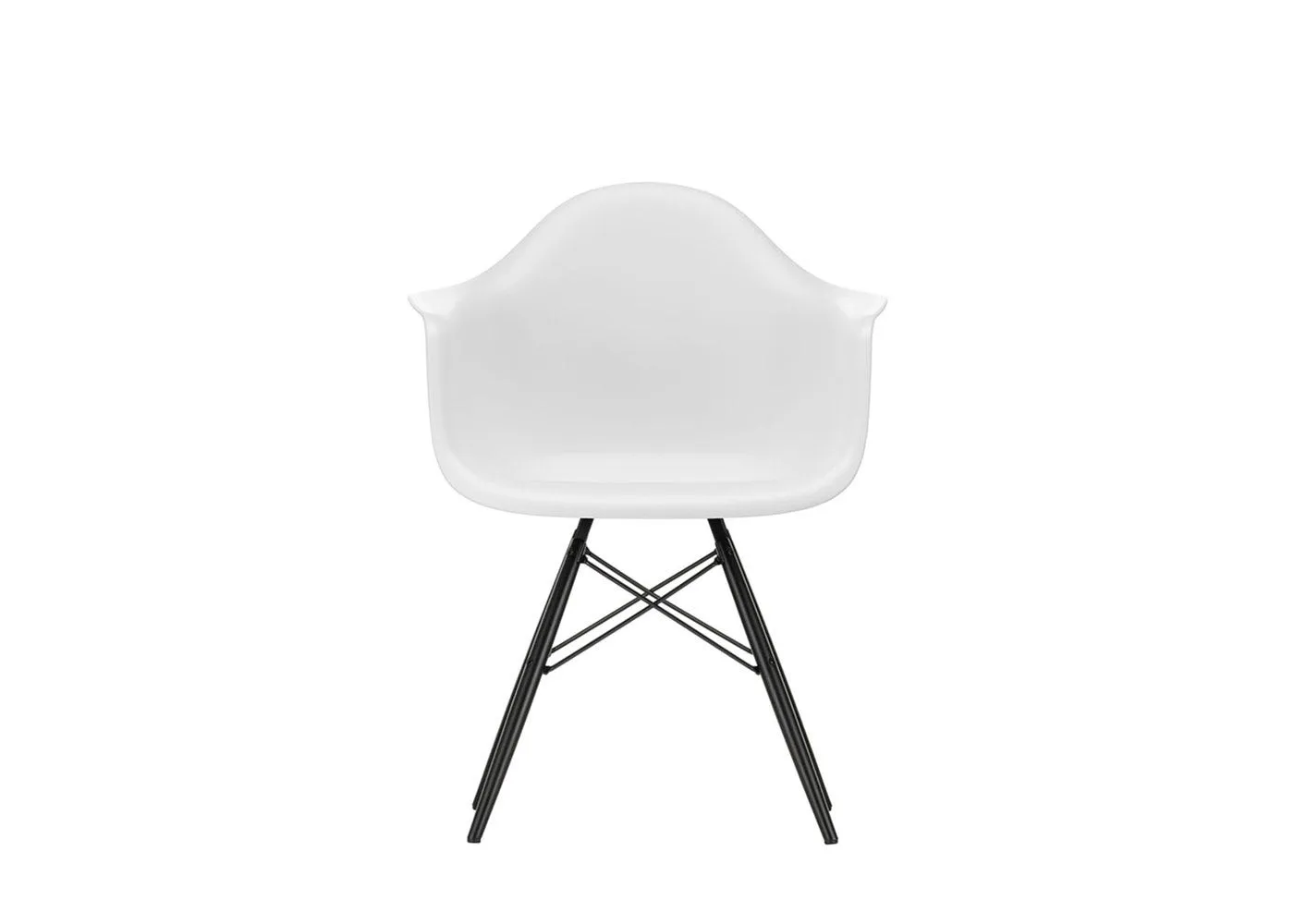 Vitra Eames DAW Armchair RE in Cotton White with Black Maple Base 05 Glides 1