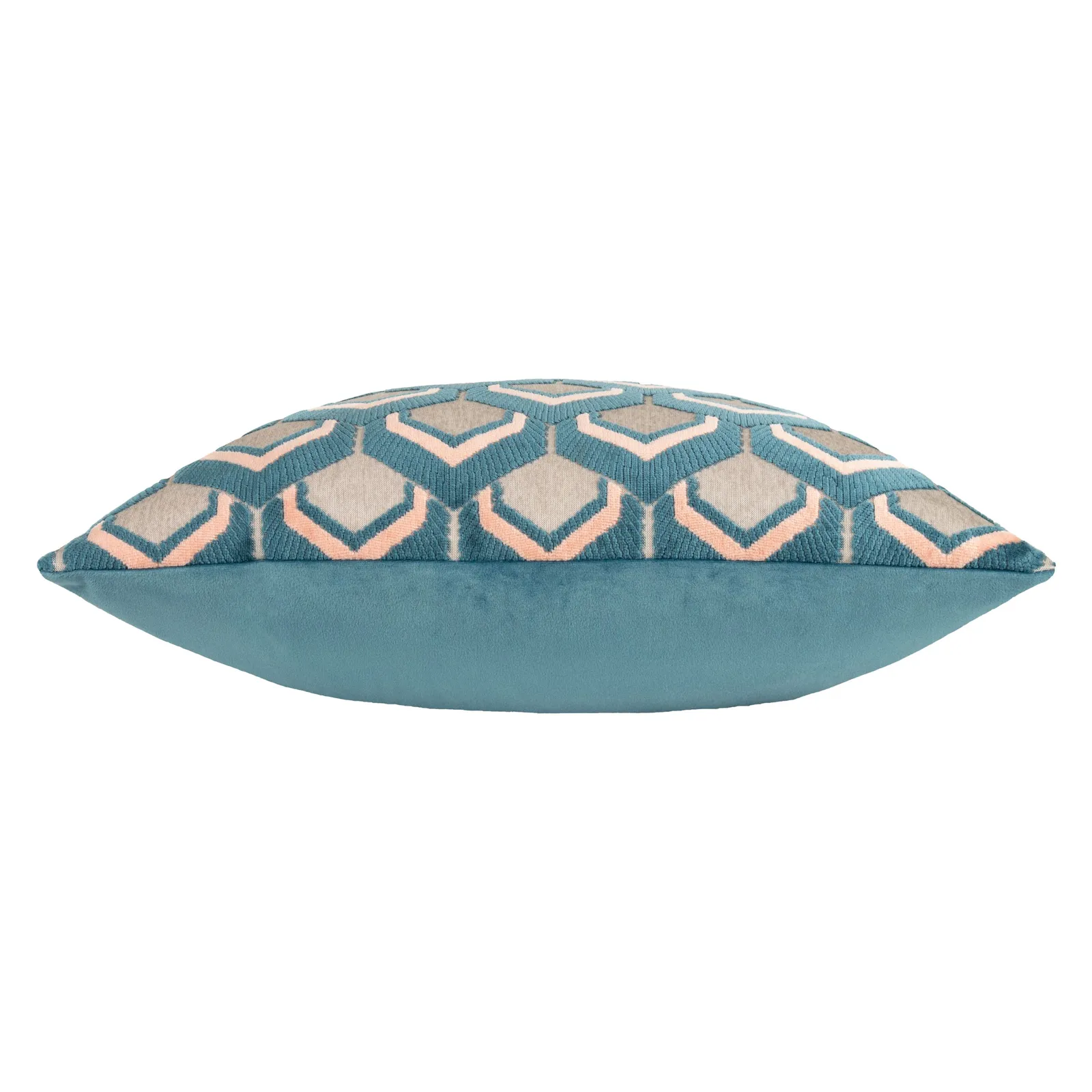 Paoletti Ledbury Geometric Velvet Cushion in Rose 4