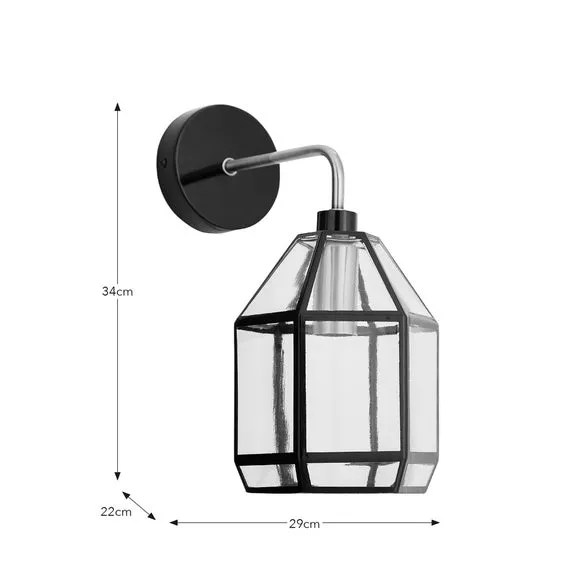 Industrial Painted Glass Wall Light 6