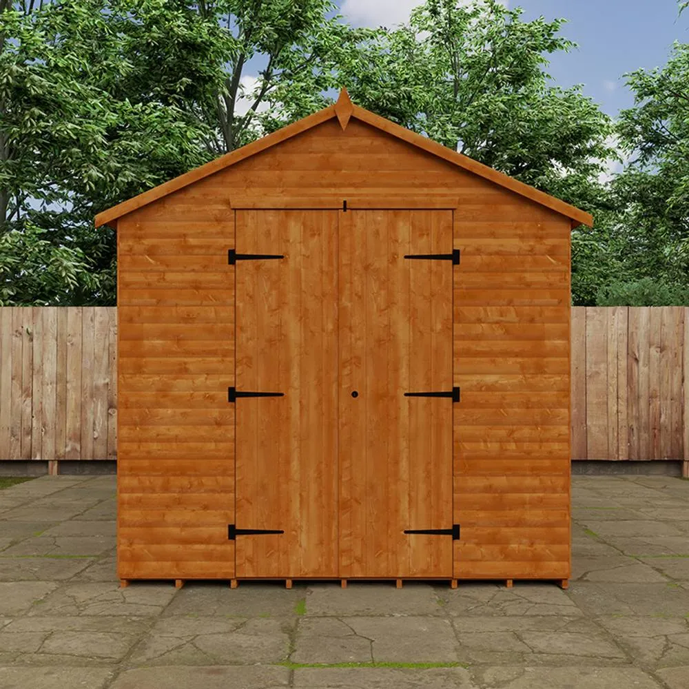 Buttercup Farm 14 x 8 Feet Loglap Workshop 15mm Shed - L415 x W235 x H254.5 cm in Burnt Orange 3