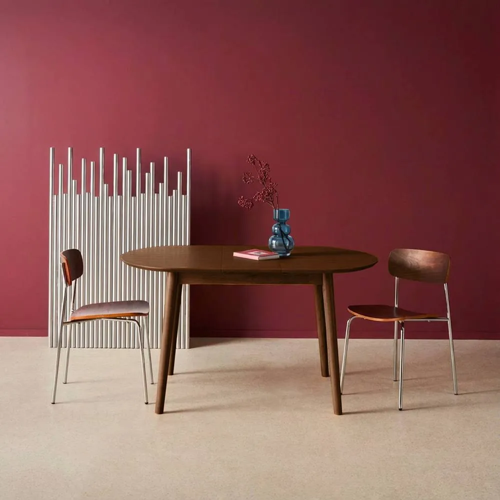sweeek Oval extendable dining table rubberwood & oak veneer 4-6 seats in Dark Brown 4