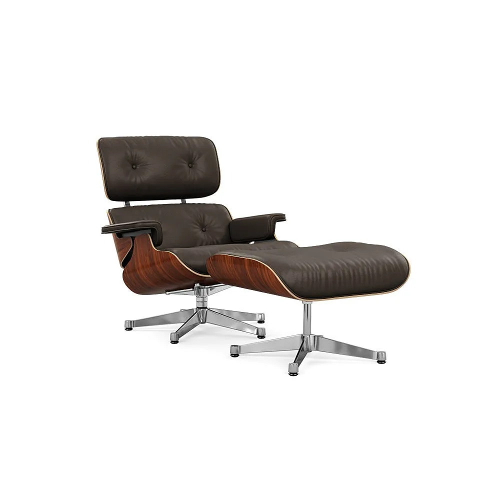 Vitra Eames Lounge Chair & Ottoman Santos Palisander Clas. L50 77 Brown Polished Base 05 1