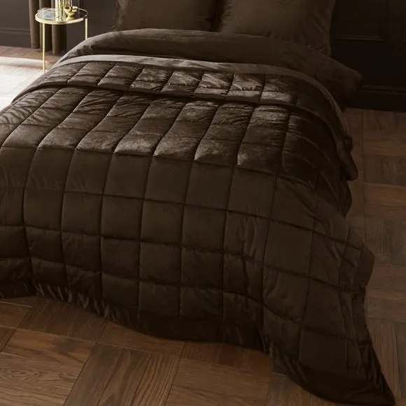 Catherine Lansfield Kingsley Matt Velvet Quilted Bedspread 3