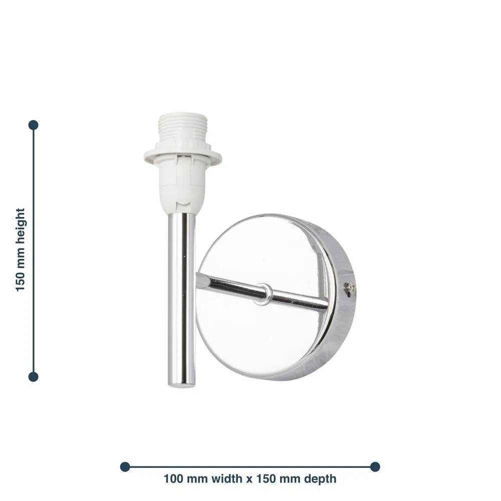 First Choice Lighting Brea Modern Chrome Wall Light Fitting Only (Shade Required) in Silver 2