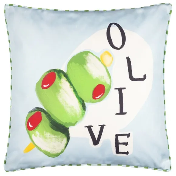 Mediterranean Olive Outdoor Square Cushion 2
