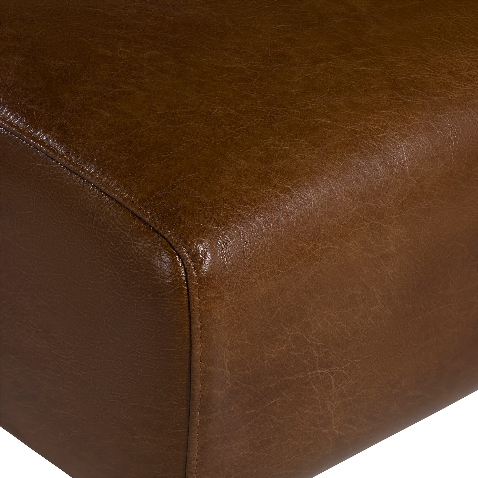 Chicago Rectangular Footstool, Brown Leather | Barker & Stonehouse 4