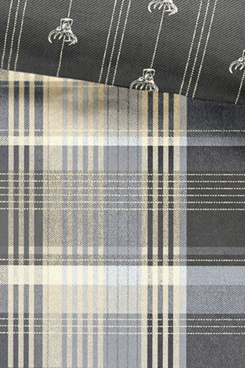 Dreams & Drapes 'Connolly Check' 100% Brushed Cotton Duvet Cover Set in Charcoal 3