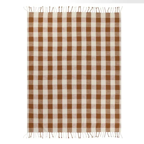 Yard Chesil Check Cotton Throw Blanket 130cm x 170cm 3